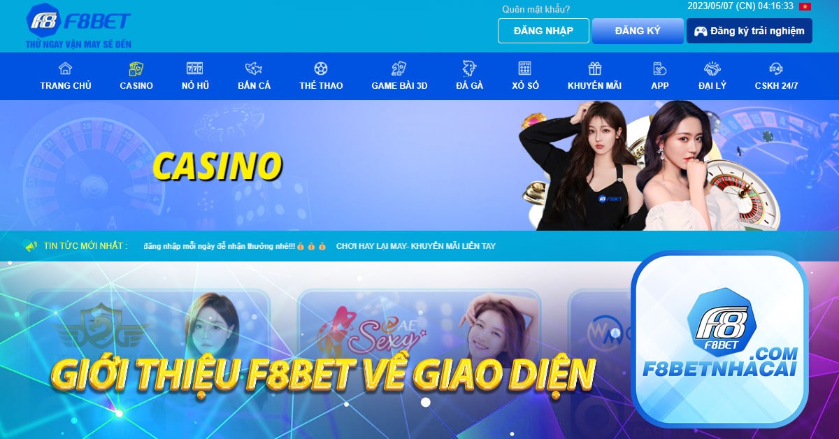 Giới thiệu F8BET về giao diện