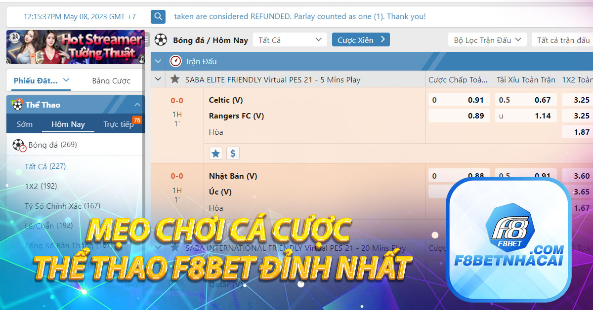 Mẹo chơi cá cược thể thao F8BET đỉnh nhất