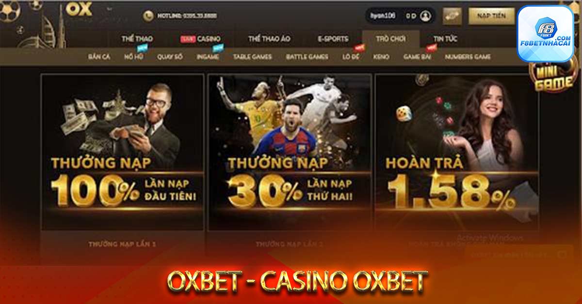 Ưu đãi khuyến mãi cực khủng casino oxbet