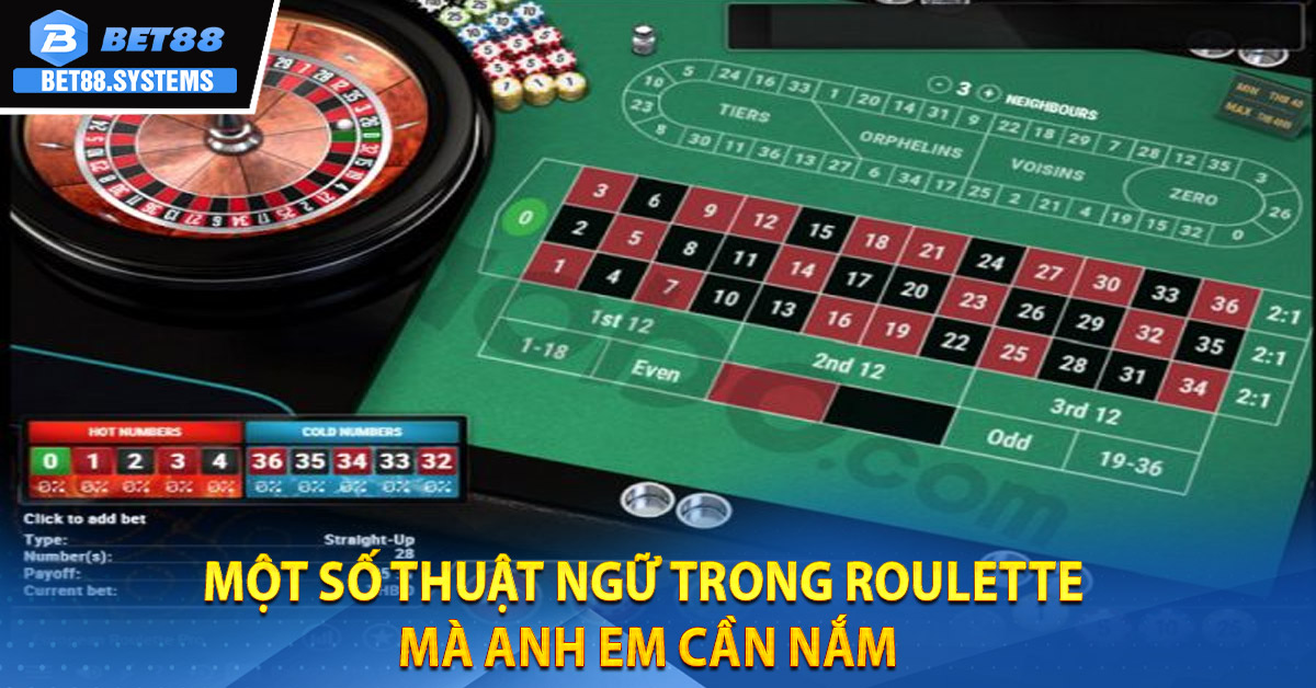 Một số thuật ngữ trong Roulette mà anh em cần nắm